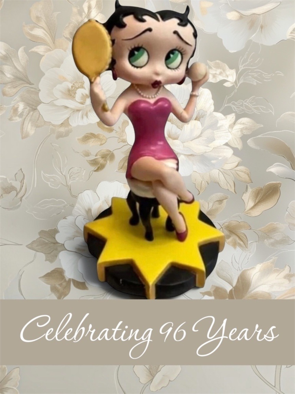 Betty Boop All Dolled Up by Danbury Mint 1996 Sitting on a Star Statuette
